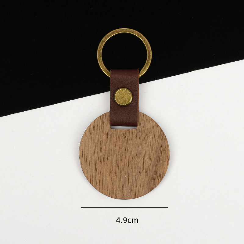 Wholesale Black Walnut Beech DIY Wooden Keychain